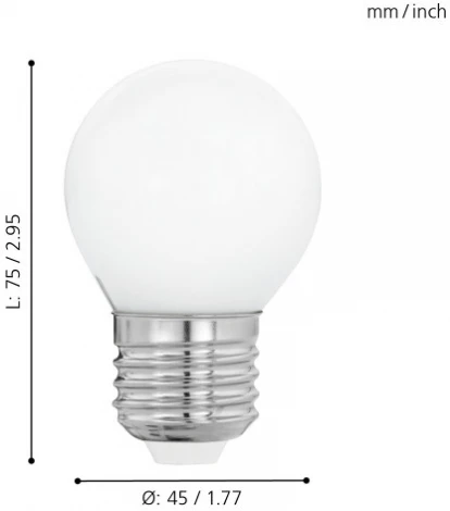 Лампочка светодиодная филаментная E27 4W 220V 470 lm 2700K Eglo Lm_led_e27 11605
