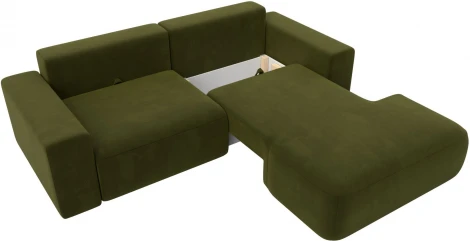 Диван угловой Лига-036 НПБ Классик правый угол (Зеленый/Микровельвет) Лига Диванов арт.121368