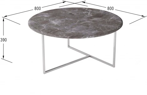 Стол журнальный Маджоре серый мрамор/хром от фабрики Mebelik