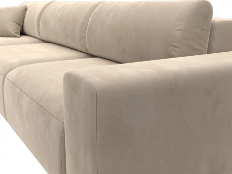 Диван угловой Лига-036 НПБ Классик Лонг левый угол (Бежевый/Велюр) Лига Диванов арт.121390L