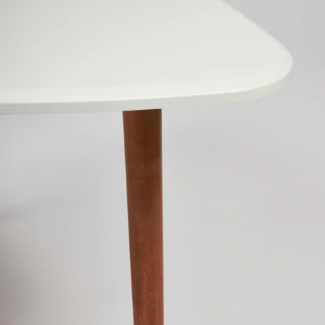 Стол журнальный TROYA Белый (ножки орех) (МДФ/дерево)