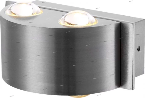 Светильник настенный уличный светодиодный Globo Line, 4 плафона, никель, прозрачный