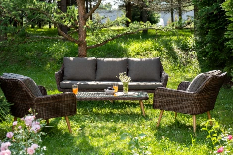 "Прованс" лаунж-зона плетеная из искусственного ротанга, цвет коричневый 4SIS арт.УТ-00008772