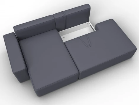 Диван угловой Лига-079 угол левый (ДСП/Пластик/Экокожа/Серый) Лига Диванов 129819L