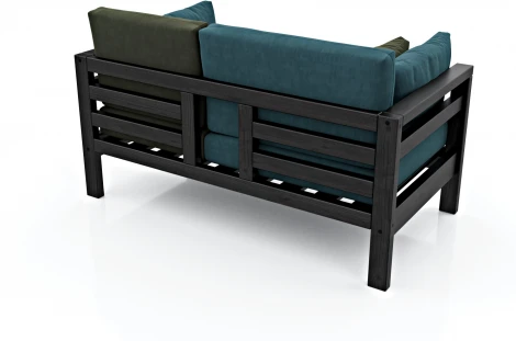 Диван Arsko прямой Домино М венге велюр голубой/зеленый