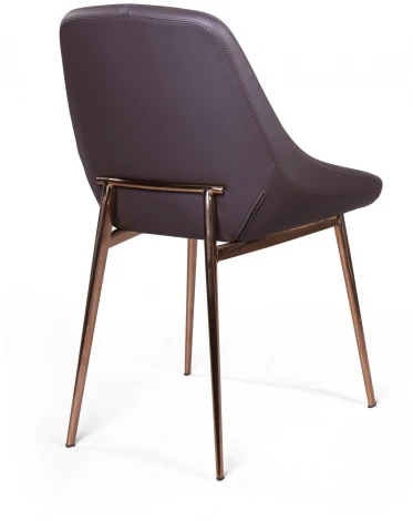 Стул Oscar экокожа soft touch коричневый, декор розовое золото Top Concept 2001000000654