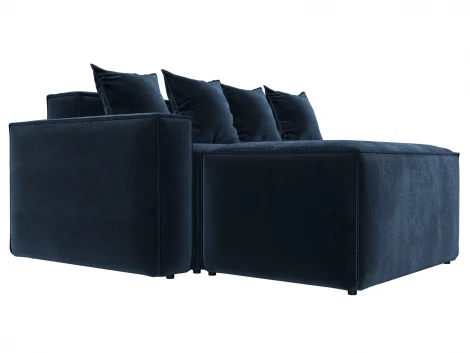 Диван угловой модульный Лига-063 угол левый (ДСП/Пластик/Велюр/Синий) Лига Диванов 129794L
