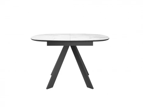Стол DikLine BK100 Керамика Белый мрамор/подстолье черное/опоры черные