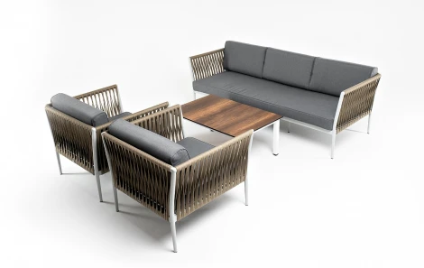 "Касабланка" лаунж-зона плетеная из роупа 5-местная, цвет бежевый 4SIS арт.УТ-00007281