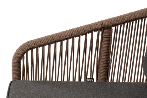 "Канны" лаунж-зона 4-местная из роупа со столиком "Канны" (серый гранит), основание дуб, роуп коричневый 4SIS арт.УТ-00004760