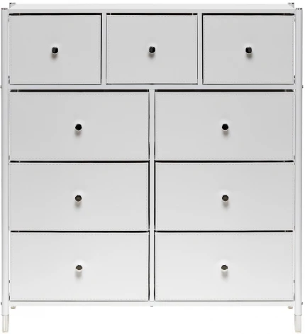 Комод Leset Нирита/Хайди, 9 ящиков, Белый (Сталь,Экокожа/Белый) арт.2500000209765