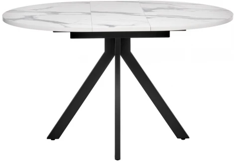 Стол Rudolf круглый раскладной 100-130x100x75см, белый мрамор, чёрный Bradex Home RF 0417