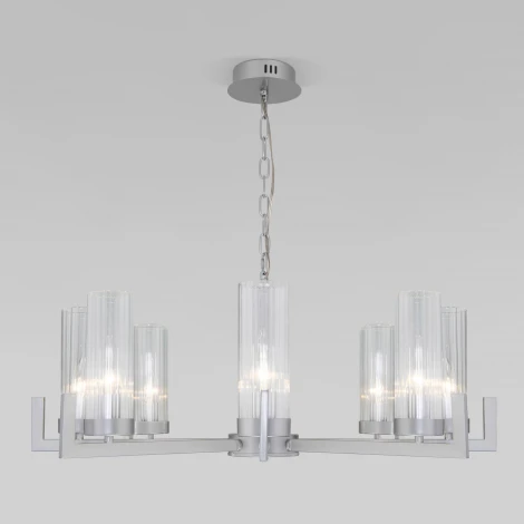 Подвесная люстра Eurosvet Arganie 60133/8 серебро (220V, на цепи)