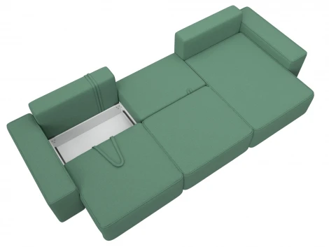 Диван угловой Лига-074 угол универсальный (ДСП/Пластик/Рогожка/Зеленый) Лига Диванов 129859