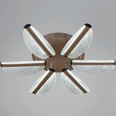 Потолочная люстра светодиодная на штанге с пультом и ночным режимом Reluce 00490-0.3-06S champagne silver (Умный дом) (220V)