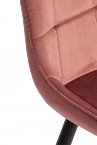 Стул ABRUZZO (mod. 8060) металл/вельвет, 52 х 63 85 см, коралловый (HLR 44)/черный Tetchair 19236