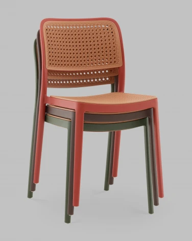 Стул Yona пластиковый красный Stool Group арт.УТ000040841