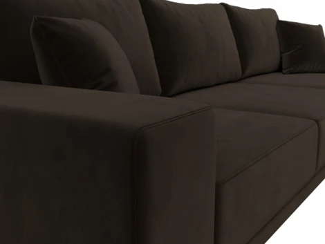 Диван угловой Льюес правый (Коричневый/Микровельвет) Лига Диванов арт.122405