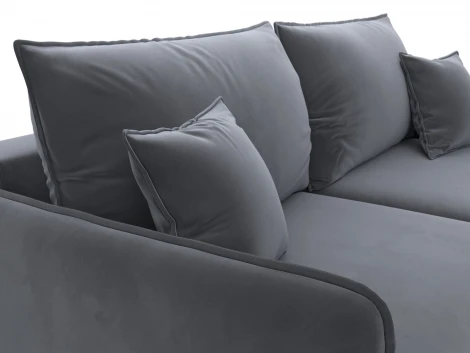 Диван прямой Лига-064 НПБ (ДСП/Дерево/Велюр/Серый) Лига Диванов 134778