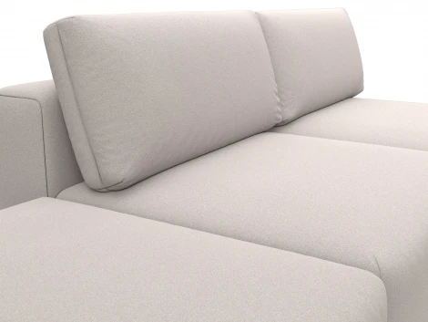 Диван угловой модульный с пуфом Лига-060 НПБ угол универсальный (ЛДСП,Брус,Фанера/Пластик/Замша/Бежевый) Лига Диванов 129692