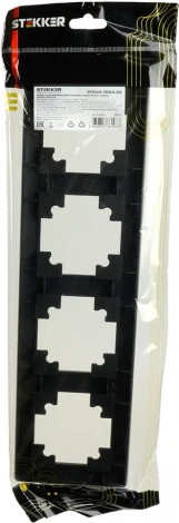 Рамка на 4 поста (черный) Stekker Катрин 39815