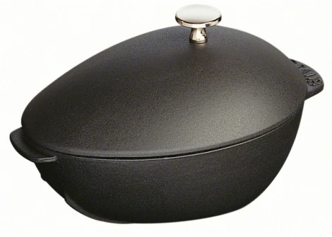 Кастрюля для мидий с никелированной ручкой, черная 25 см, 2 л 1102523 Staub