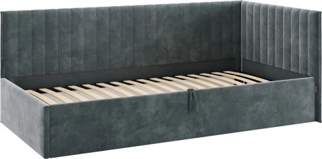 Кровать с подъемным механизмом Твикс (Тахта) 90х200 см Mebelson (ДСП,Велюр/Графит) арт.170631,2171
