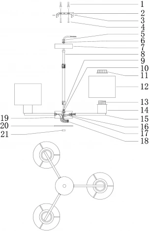 Потолочная люстра на штанге Moderli Flora V1230-3P