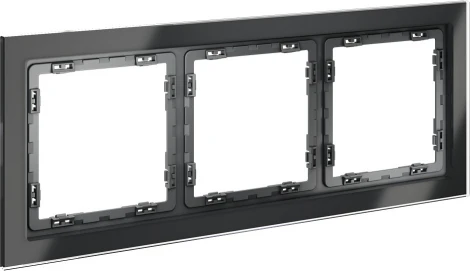 Рамка на 3 поста (графит, стекло) Voltum S70 VLS110307