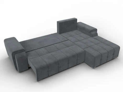 Диван угловой Лига-121 правый угол (ДСП,Брус,Велюр/Светло-серый) Лига Диванов 137355