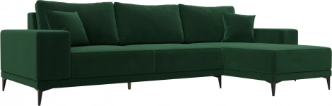 Диван угловой Льюес правый (Зеленый/Велюр) Лига Диванов арт.122398