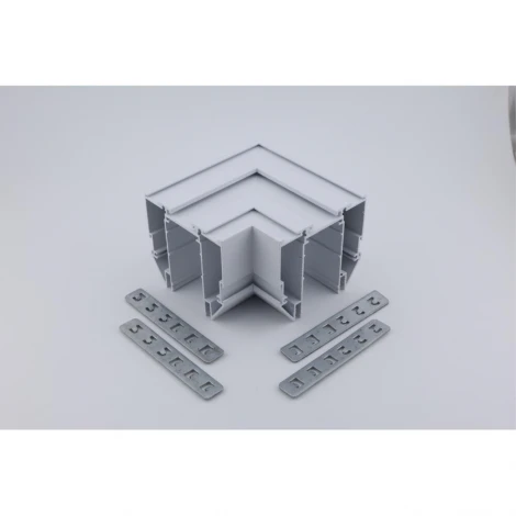 Соединитель шинопровода угловой плоский для натяжного потолка Aployt Magnetic track 220 APL.0284.10.04