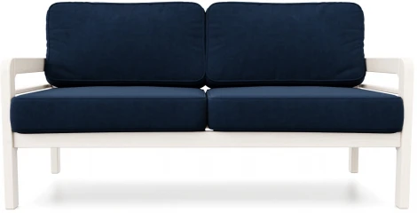 Диван Arsko прямой Бергер Б беленый дуб велюр синий