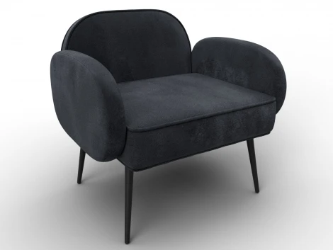 Кресло Лига-086 (Фанера/Металл/Велюр/Темно-серый) Лига Диванов 132440