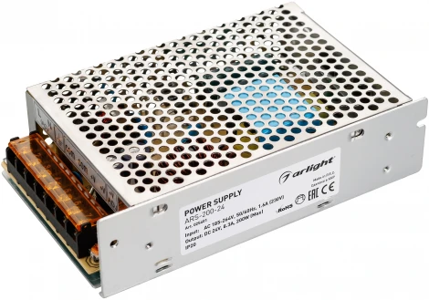 Блок питания ARS-200-24 (24V, 8.3A, 200W) (IP20 Сетка) 025401 Arlight ARS