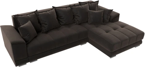 Диван угловой НордСтар правый угол (Коричневый/Велюр) Лига Диванов арт.121109