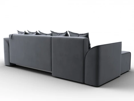 Диван угловой Лига-113 угол левый (ДСП,Велюр/Серый) Лига Диванов 136724L