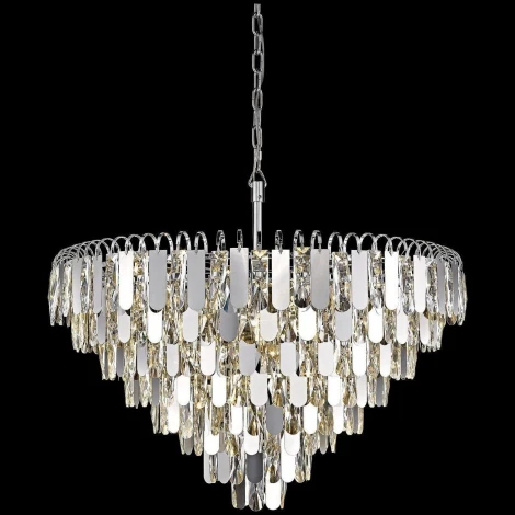 Подвесная люстра ярусная каскадная Wertmark Crescentia WE105.22.103 (220V, хрусталь, на цепи)