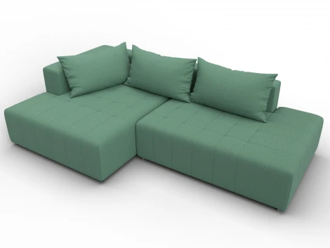 Диван угловой Лига-103 НПБ угол левый (ДСП,Брус,Фанера,Рогожка/Зеленый) Лига Диванов 134813L