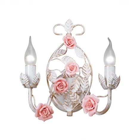 Бра Vitaluce V1322/2A (220V, выключатель, свеча, цветы)