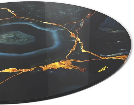 Столик журнальный Sheffilton SHT-TU37/TT32 60 СТЕКЛО/МДФ черный муар/титановый кварц