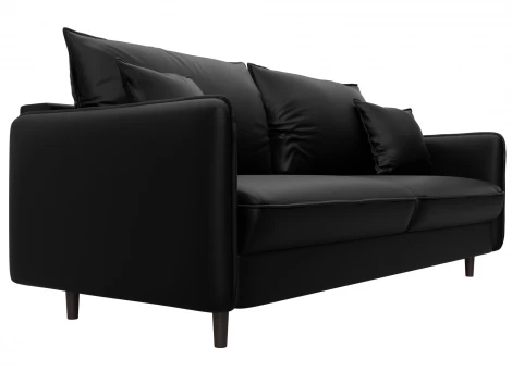 Диван прямой Лига-064 НПБ (ДСП/Дерево/Экокожа/Черный) Лига Диванов 129929