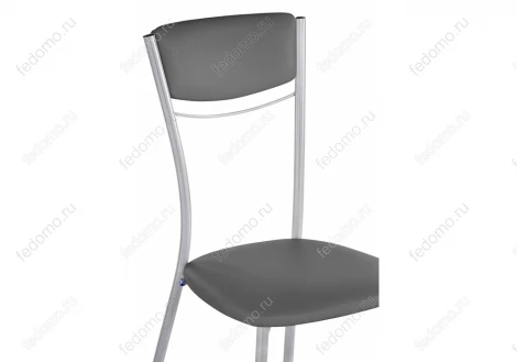 Стул Woodville на металлокаркасе Goki с мягкой спинкой серый полимер / светлый мусс 453993