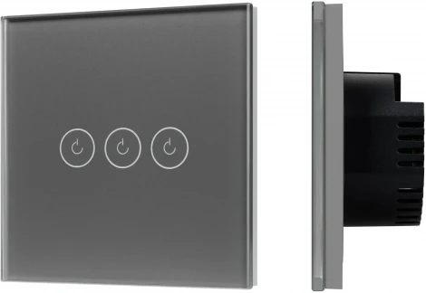 Выключатель сенсорный SWT-OMALI-S03-ZB-GR (250V, 10A, Zigbee) (Arlight, Стекло) 050047