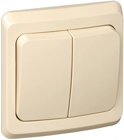 Выключатель встраиваемый двухклавишный (кремовый) Systeme Electric Этюд BC10-002K