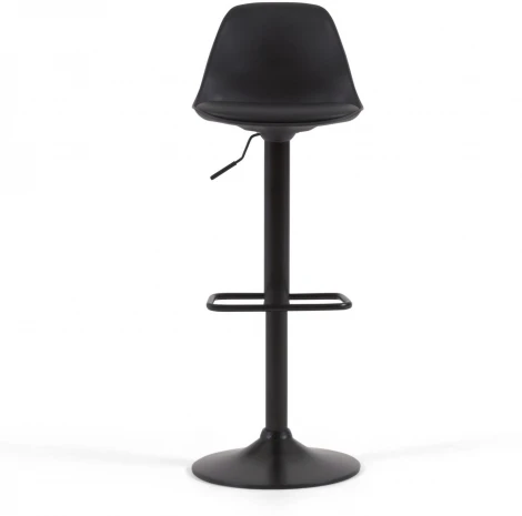 Барный стул Orlando-T - черная искусственная кожа и черная матовая сталь 60-82 см La Forma (ex Julia Grup) арт.111810
