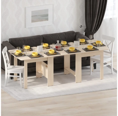 Стол обеденный раздвижной Woodville СтК7 дуб молочный 295287