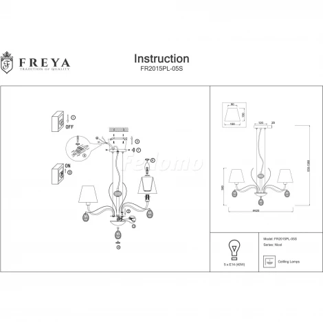 Подвесная люстра Freya Nicol FR2015PL-05S