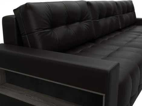 Диван прямой с полками Лига-053 НПБ Лонг Лига Диванов (Экокожа) арт.128919