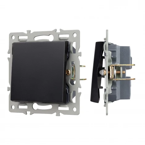 Механизм выключателя одноклавишный непроходной SWT-MK01-PL-BK (250V, 16A) (Arlight) 043711